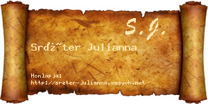 Sréter Julianna névjegykártya